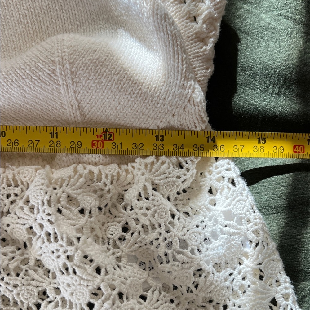 Zara Crochet Knit Peplum Tank – Off White | Size Small - Picture 6 of 7